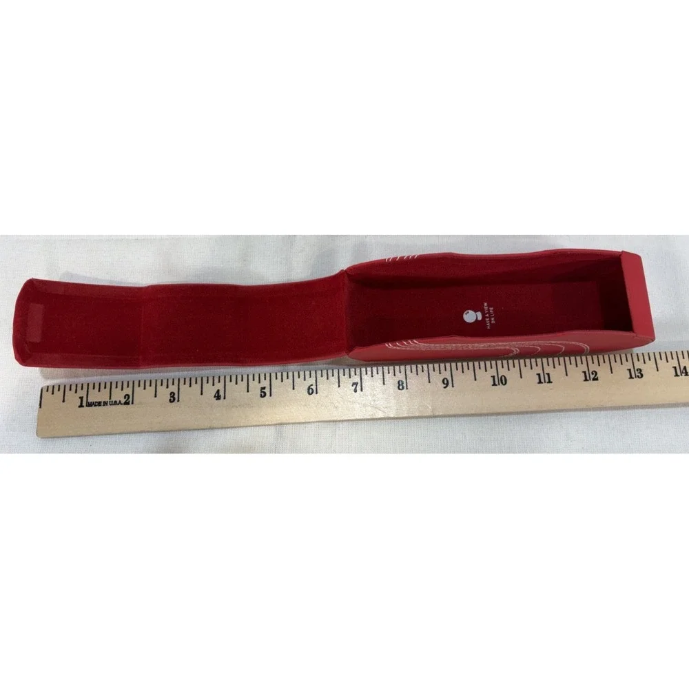 Puma Magnetic Hard Eyeglass Case Red Faux Leather w/White Stitching Sleek Design